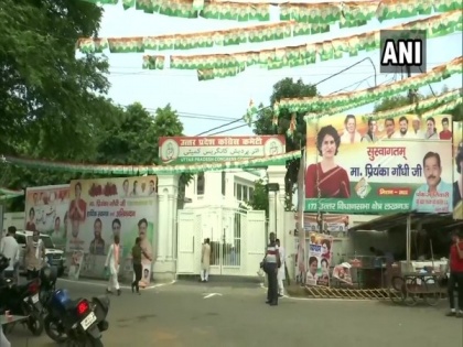Posters welcoming Priyanka Gandhi Vadra installed at Lucknow Cong office ahead of her visit | Posters welcoming Priyanka Gandhi Vadra installed at Lucknow Cong office ahead of her visit