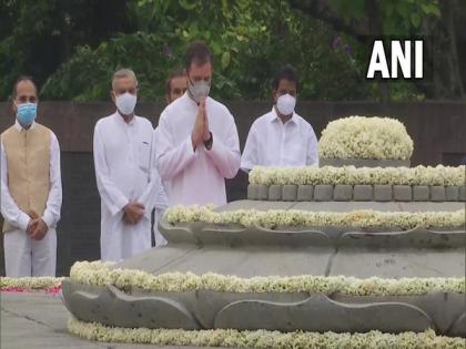 Rahul Gandhi pays tribute to Rajiv Gandhi on his 77th birth anniversary | Rahul Gandhi pays tribute to Rajiv Gandhi on his 77th birth anniversary Rahul Gandhi pays tribute to Rajiv Gandhi on his 77th birth anniversary | Rahul Gandhi pays tribute to Rajiv Gandhi on his 77th birth anniversary