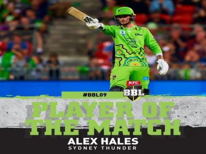 Alex Hales propels Sydney Thunder to 4-wicket victory over Hobart Hurricanes in BBL | Alex Hales propels Sydney Thunder to 4-wicket victory over Hobart Hurricanes in BBL