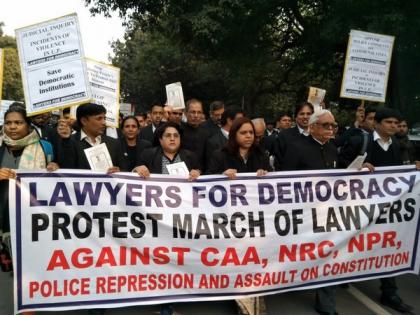 SC lawyers hold protest march against CAA, NRC in Delhi | SC lawyers hold protest march against CAA, NRC in Delhi