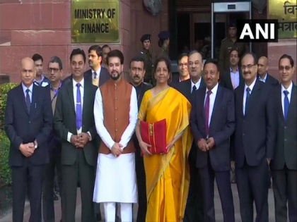 Finance Minister Nirmala Sitharaman arrives in Parliament to present first Budget of new decade | Finance Minister Nirmala Sitharaman arrives in Parliament to present first Budget of new decade