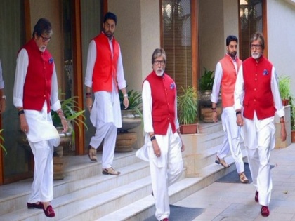 Amitabh, Abhishek Bachchan seen twinning | Amitabh, Abhishek Bachchan seen twinning