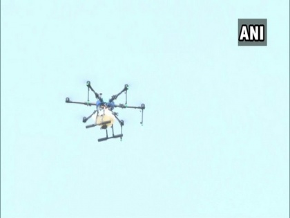 Drones used to spray antiseptic solution around COVID-19 ward at Madurai govt hospital | Drones used to spray antiseptic solution around COVID-19 ward at Madurai govt hospital