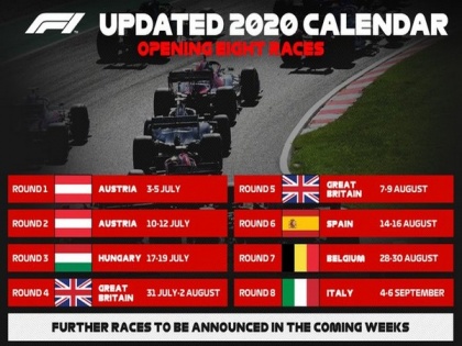 F1 reveals revised 2020 calendar, season to start with Austrian Grand Prix | F1 reveals revised 2020 calendar, season to start with Austrian Grand Prix