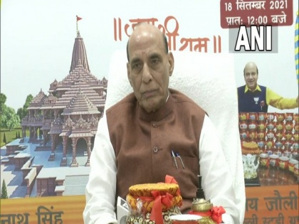 Defence minister Rajnath Singh receives water from 115 nations in seven continents for Ayodhya's Ram temple | Defence minister Rajnath Singh receives water from 115 nations in seven continents for Ayodhya's Ram temple