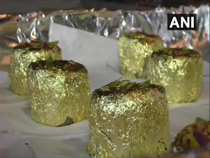 Surat-based sweet shop launches gold sweet ahead of festival | Surat-based sweet shop launches gold sweet ahead of festival Surat-based sweet shop launches gold sweet ahead of festival | Surat-based sweet shop launches gold sweet ahead of festival