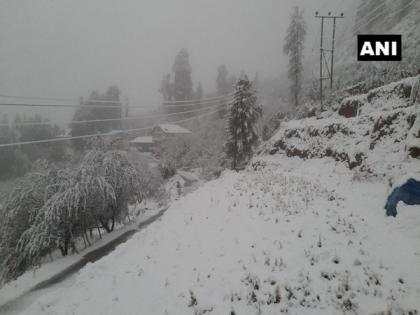Mandhol village in Shimla receives snowfall | Mandhol village in Shimla receives snowfall
