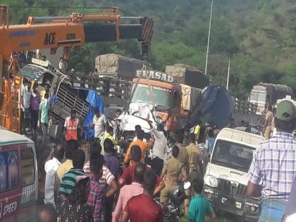 Dharmapuri: Four killed after lorry rear-ends vehicles, search underway for missing driver | Dharmapuri: Four killed after lorry rear-ends vehicles, search underway for missing driver