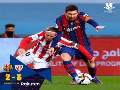 Messi shown first red card of Barcelona career as club lose Supercopa de Espana final to Athletic Club | Messi shown first red card of Barcelona career as club lose Supercopa de Espana final to Athletic Club