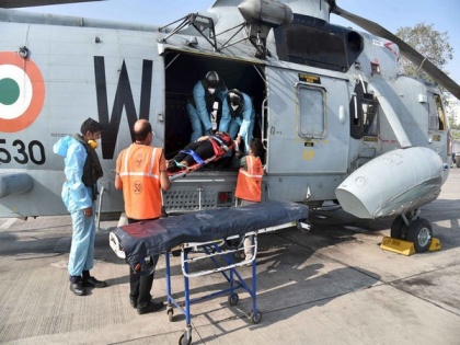 Indian Navy rescues Malaysian with medical emergency onboard Singapore ship near Mumbai | Indian Navy rescues Malaysian with medical emergency onboard Singapore ship near Mumbai