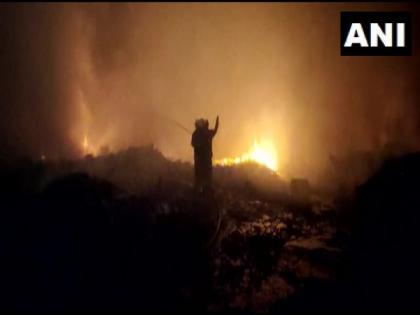 Fire fighting operation underway at Mankhurd scrapyard in Mumbai | Fire fighting operation underway at Mankhurd scrapyard in Mumbai