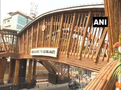 Over-bridge decorated with bamboo inaugurated in Guwahati | Over-bridge decorated with bamboo inaugurated in Guwahati
