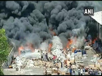 Fire breaks out at scrapyard in Visakhapatnam's Duvvada area | Fire breaks out at scrapyard in Visakhapatnam's Duvvada area