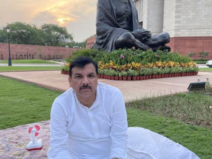 AAP's Sanjay Singh continues sit-in protest in Parliament premises | AAP's Sanjay Singh continues sit-in protest in Parliament premises AAP's Sanjay Singh continues sit-in protest in Parliament premises | AAP's Sanjay Singh continues sit-in protest in Parliament premises