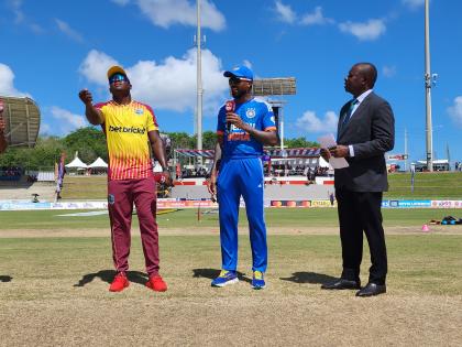1st T20I: West Indies win toss and opt to bat first; Tilak, Mukesh make debut for India | 1st T20I: West Indies win toss and opt to bat first; Tilak, Mukesh make debut for India