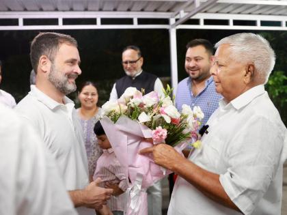 Hours after SC stay on his conviction, Rahul meets RJD Chief | Hours after SC stay on his conviction, Rahul meets RJD Chief Hours after SC stay on his conviction, Rahul meets RJD Chief | Hours after SC stay on his conviction, Rahul meets RJD Chief