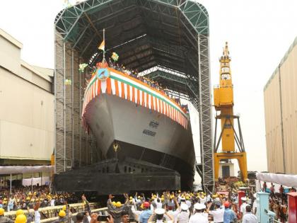 Warship for Indian Navy ‘Mahendragiri’ launched | Warship for Indian Navy ‘Mahendragiri’ launched Warship for Indian Navy ‘Mahendragiri’ launched | Warship for Indian Navy ‘Mahendragiri’ launched