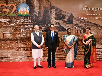Japanese PM’s wife Yuko Kishida exudes elegance in saree at Prez dinner | Japanese PM’s wife Yuko Kishida exudes elegance in saree at Prez dinner