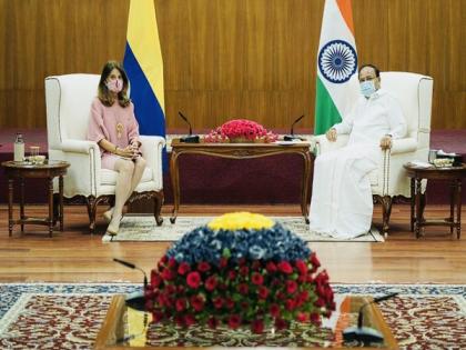 Vice President Venkaiah Naidu meets Colombian counterpart in Delhi | Vice President Venkaiah Naidu meets Colombian counterpart in Delhi