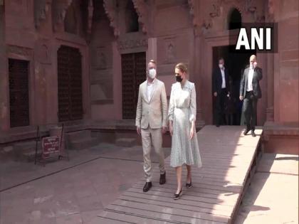 Danish PM Mette Frederiksen visit Taj Mahal, Agra Fort in UP with husband | Danish PM Mette Frederiksen visit Taj Mahal, Agra Fort in UP with husband