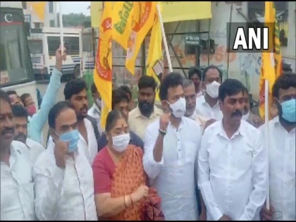TDP MP Ram Mohan Naidu participates in protests against vandalism of party office | TDP MP Ram Mohan Naidu participates in protests against vandalism of party office