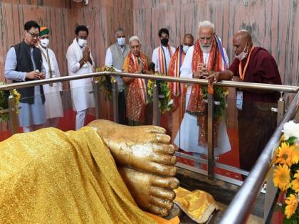 'Blessed to be in Kushinagar on Abhidhamma Day', says PM Modi on visiting Mahaparinirvana temple in UP | 'Blessed to be in Kushinagar on Abhidhamma Day', says PM Modi on visiting Mahaparinirvana temple in UP