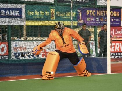 Punjab CM Channi turns goalkeeper during Surjit Hockey Tournament in Jalandhar | Punjab CM Channi turns goalkeeper during Surjit Hockey Tournament in Jalandhar