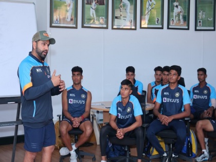 Rohit Sharma addresses India U-19 team at NCA preparatory camp | Rohit Sharma addresses India U-19 team at NCA preparatory camp