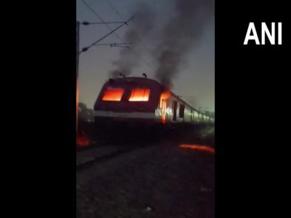Students in Bihar protest against Railway Board's NTPC exam results, set train on fire in Bihar's Arrah | Students in Bihar protest against Railway Board's NTPC exam results, set train on fire in Bihar's Arrah