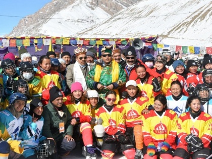 CM Jai Ram Thakur inaugurates 9th Women National Ice Hockey Championship at Kaza | CM Jai Ram Thakur inaugurates 9th Women National Ice Hockey Championship at Kaza