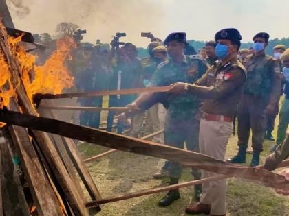 Assam Police destroys drugs weighing over 1477 kg in Kokrajhar | Assam Police destroys drugs weighing over 1477 kg in Kokrajhar