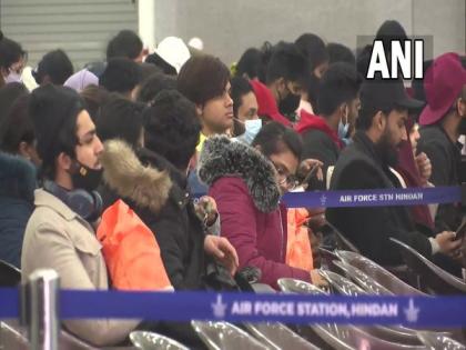 Operation Ganga: IAF flight carrying 210 Indian evacuees reaches Hindan airbase | Operation Ganga: IAF flight carrying 210 Indian evacuees reaches Hindan airbase Operation Ganga: IAF flight carrying 210 Indian evacuees reaches Hindan airbase | Operation Ganga: IAF flight carrying 210 Indian evacuees reaches Hindan airbase