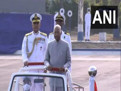 Ram Nath Kovind presents 'President's Colour' to INS Valsura | Ram Nath Kovind presents 'President's Colour' to INS Valsura