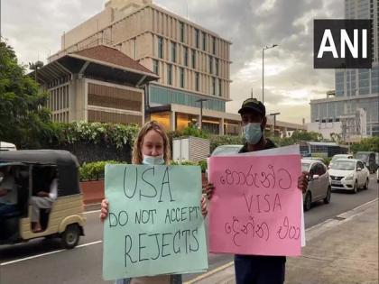 Protest held outside US Embassy in Colombo against Sri Lankan govt | Protest held outside US Embassy in Colombo against Sri Lankan govt