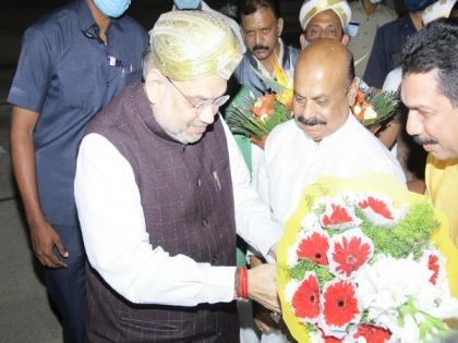 Amit Shah arrives in Karnataka for two-day visit | Amit Shah arrives in Karnataka for two-day visit