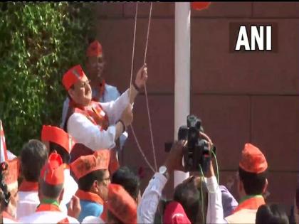 JP Nadda hoists party flag on BJP's 42nd foundation day | JP Nadda hoists party flag on BJP's 42nd foundation day