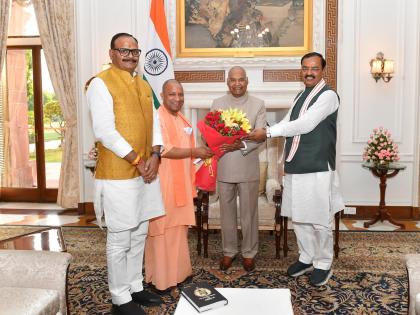 UP CM Yogi Adityanath meets President Kovind, PM Modi in New Delhi | UP CM Yogi Adityanath meets President Kovind, PM Modi in New Delhi