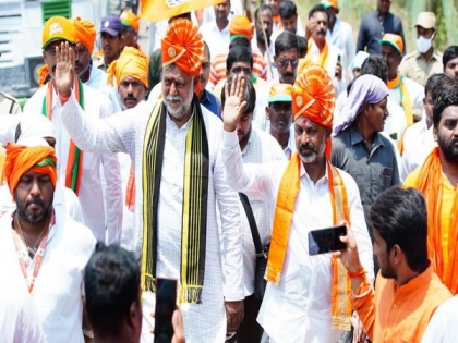 Union Minister Prahlad Patel takes part in Padyatra to 'end KCR's corrupt rule' in Telangana | Union Minister Prahlad Patel takes part in Padyatra to 'end KCR's corrupt rule' in Telangana