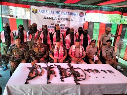 Assam: 13 cadres of AANLA surrender in Karbi Anglong, lay down arms, ammunition | Assam: 13 cadres of AANLA surrender in Karbi Anglong, lay down arms, ammunition
