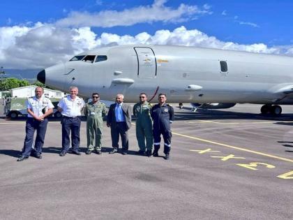 Indian Navy aircraft arrives at La Reunion Island for interaction with French Navy | Indian Navy aircraft arrives at La Reunion Island for interaction with French Navy
