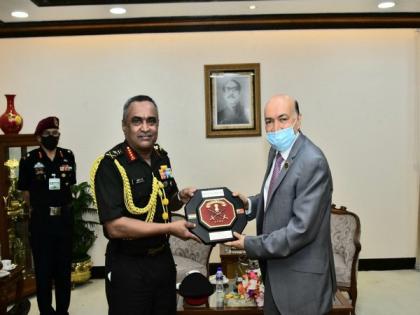 Army chief Gen Pande, Bangladesh PM's Security Advisor discuss steps to take defence engagement forward | Army chief Gen Pande, Bangladesh PM's Security Advisor discuss steps to take defence engagement forward Army chief Gen Pande, Bangladesh PM's Security Advisor discuss steps to take defence engagement forward | Army chief Gen Pande, Bangladesh PM's Security Advisor discuss steps to take defence engagement forward