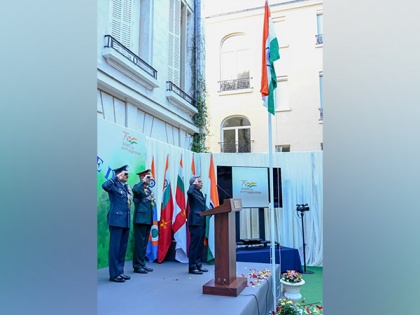 Tricolour hoisted at Embassy in Paris on India's 76th Independence day | Tricolour hoisted at Embassy in Paris on India's 76th Independence day