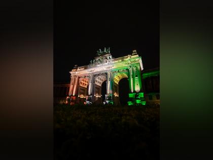 Cinquantenaire Park in Brussels lights up to celebrate India at 75! | Cinquantenaire Park in Brussels lights up to celebrate India at 75!