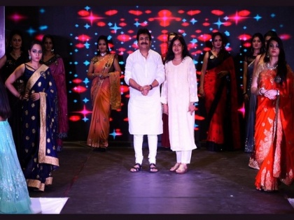 Sarees manufactured by Ajmera Fashion steal the show at Surat's biggest beauty pageant-2021 | Sarees manufactured by Ajmera Fashion steal the show at Surat's biggest beauty pageant-2021