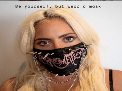 Lady Gaga flaunts 'Chromatica' themed mask, says 'be yourself, but wear a mask!' | Lady Gaga flaunts 'Chromatica' themed mask, says 'be yourself, but wear a mask!'