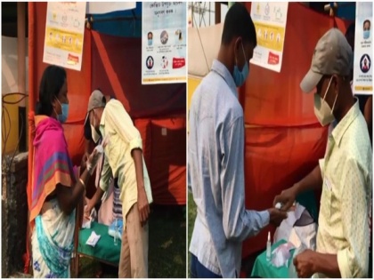 Assam elections: Masks, gloves, sanitisers for voters at polling booth in Lahowal amid COVID-19 | Assam elections: Masks, gloves, sanitisers for voters at polling booth in Lahowal amid COVID-19