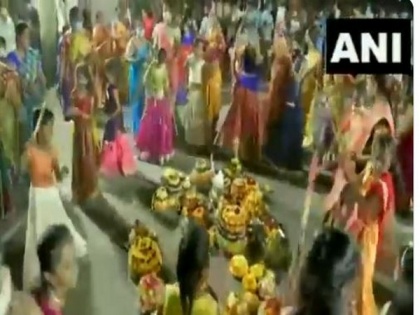 Hyderabad celebrates floral festival 'Batukamma' amid COVID-19 | Hyderabad celebrates floral festival 'Batukamma' amid COVID-19