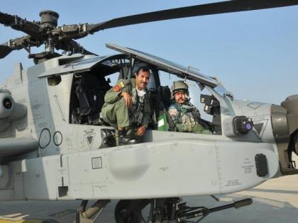IAF Chief RKS Bhadauria undertakes sortie in Apache attack helicopter | IAF Chief RKS Bhadauria undertakes sortie in Apache attack helicopter IAF Chief RKS Bhadauria undertakes sortie in Apache attack helicopter | IAF Chief RKS Bhadauria undertakes sortie in Apache attack helicopter