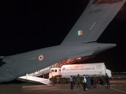 COVID-19: IAF airlifts oxygen tankers from Indore, Agra to Jamnagar | COVID-19: IAF airlifts oxygen tankers from Indore, Agra to Jamnagar