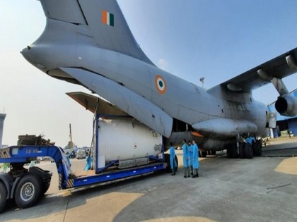 IAF airlifts 3 cryogenic oxygen containers from Singapore | IAF airlifts 3 cryogenic oxygen containers from Singapore